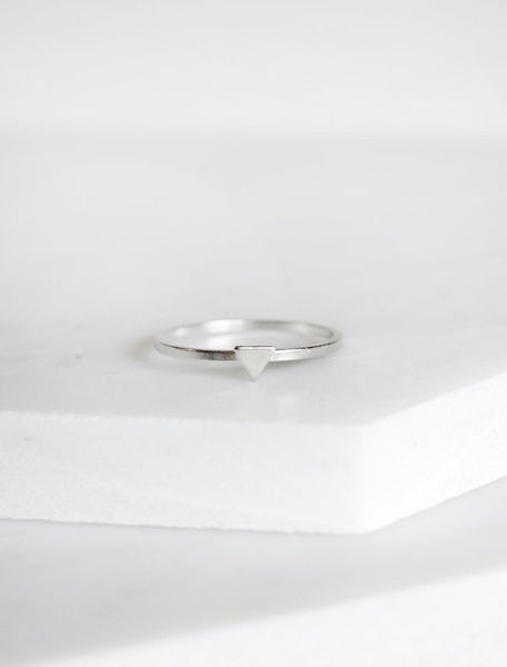 tiny silver triangle ring