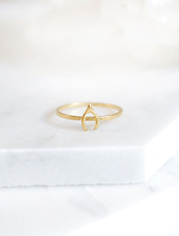 tiny gold wishbone ring