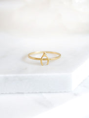 tiny gold wishbone ring