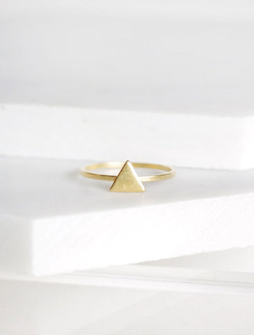 tiny gold triangle ring