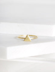 tiny gold triangle ring