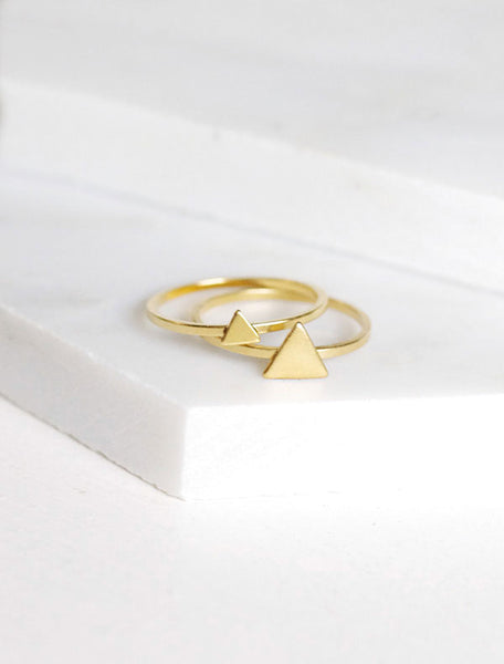 gold filled triangle ring set