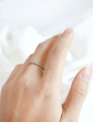 silver twisted rope ring worn