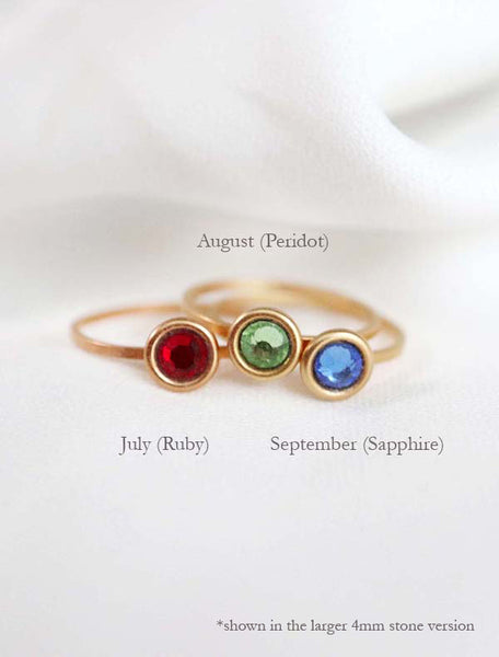 birthstone ring (3mm)