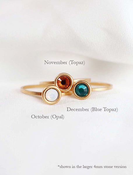 birthstone ring (3mm)