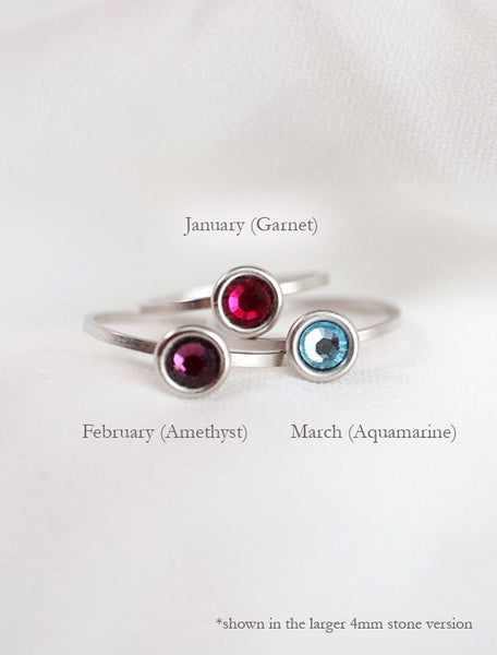 birthstone ring (3mm)