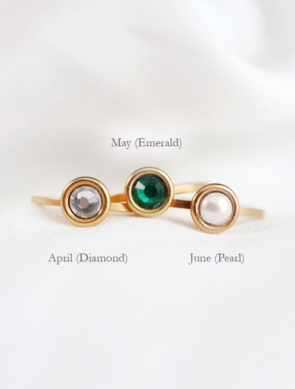 December Birthstone Stacking Ring | Gold Vermeil | Birthstone Ring – Made  By Mary