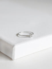 silver initial stacking ring