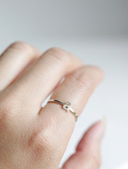 silver initial ring